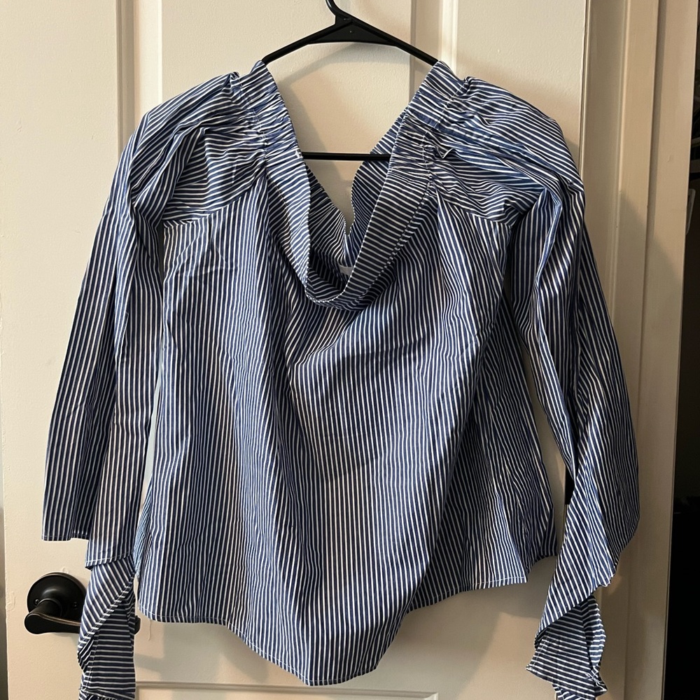 Stipe blouse, no shoulder